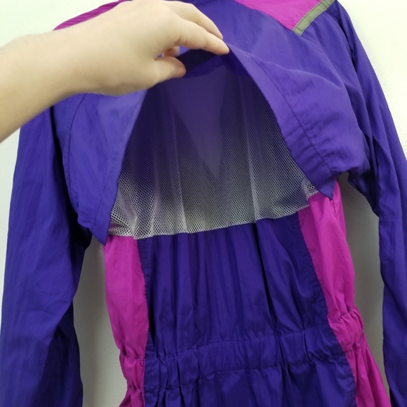 Vintage 80s Windbreaker Jacket Purple Magenta Moving Comfort Medium - Picture 4 of 6